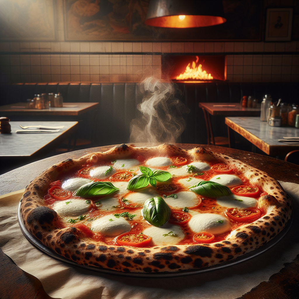 Beautifully crafted pizza with fresh ingredients